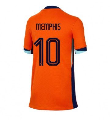 Nederländerna Memphis Depay #10 Hemmatröja Dam EM 2024 Kortärmad